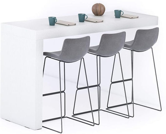 Mobili Fiver, Evolution Kitchen Peninsula 70.9 x 23.6 in, Ashwood White, Made in Italy