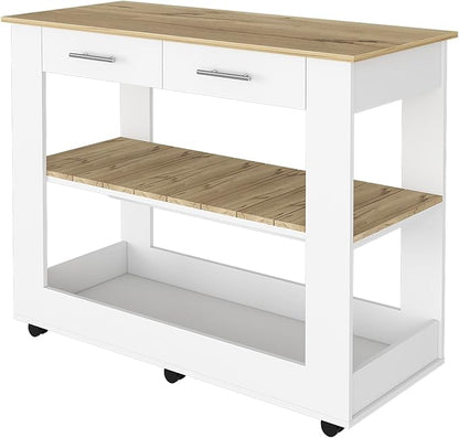 GOWE Brooklyn 46 Kitchen Island, Two Shelves, Two Drawers
