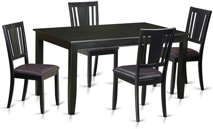 HomeStock 7 Piece Kitchen Table & Chairs Set Consist of a Rectangle Dining Room Table and 6 Faux Leather Upholstered Dining Chairs, 36x60 Inch, Mahogany