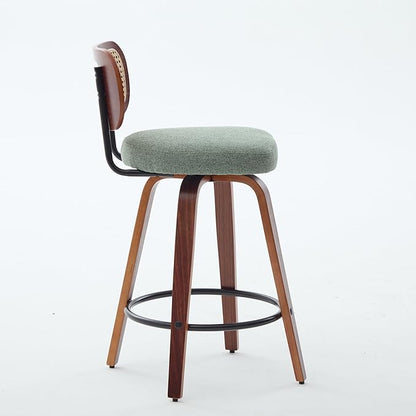 Modern Dining Chairs, Mid-Century Upholstered Kitchen Table and Chairs for Dining Room, Sturdy Stable Swivel Side Chairs with Easy Assembly for Kitchen Island, Bar, Counter or Living Room,Green-Foam-s