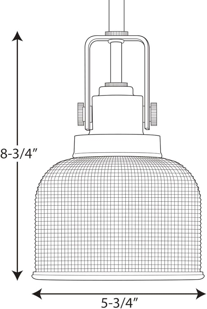 Progress Lighting P5173-81 Archie-One Light Pendant, Antique Nickel Finish with Prismatic Glass