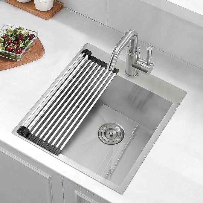 21 Stainless Steel Drop In Kitchen Bar Sink, Luckyhorse 21” x 21” x 10” 18 Gauge Stainless Steel Topmount Kitchen Outdoor Sink LH033L