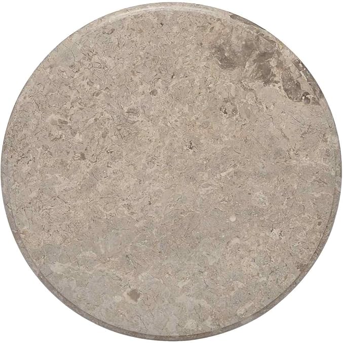 Gray Marble Table Top 23.6 inch Round Polished Dining Room Coffee Countertop for Indoor Outdoor Patio RV Replacement Tabletop