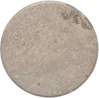 Gray Marble Table Top 23.6 inch Round Polished Dining Room Coffee Countertop for Indoor Outdoor Patio RV Replacement Tabletop