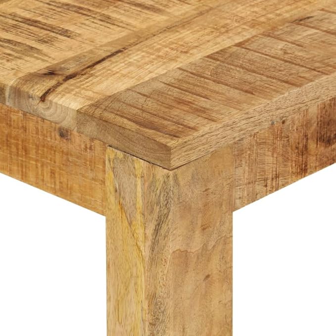 Solid Mango Wood Dining Table 43.3x21.7 Brown Rustic Rectangular Modern Kitchen Table for 4, Small Dining Room, Apartment & Nook