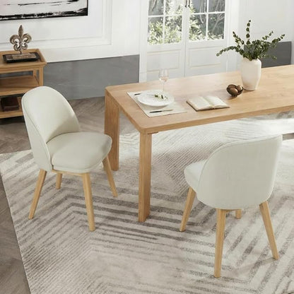 KISLOT Wooden Dining Chairs Set of 4, Fabric Upholstered Modern Dining Room Chairs with Double-Layer Thick Seat Cushion & Ergonomic Backrest for Restaurant, Kitchen and Café, 2 Boxs