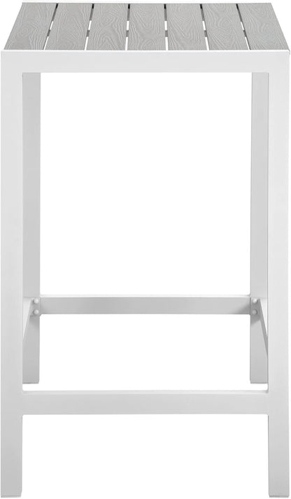 Modway Maine Aluminum Outdoor Patio Bar Table in White Light Gray