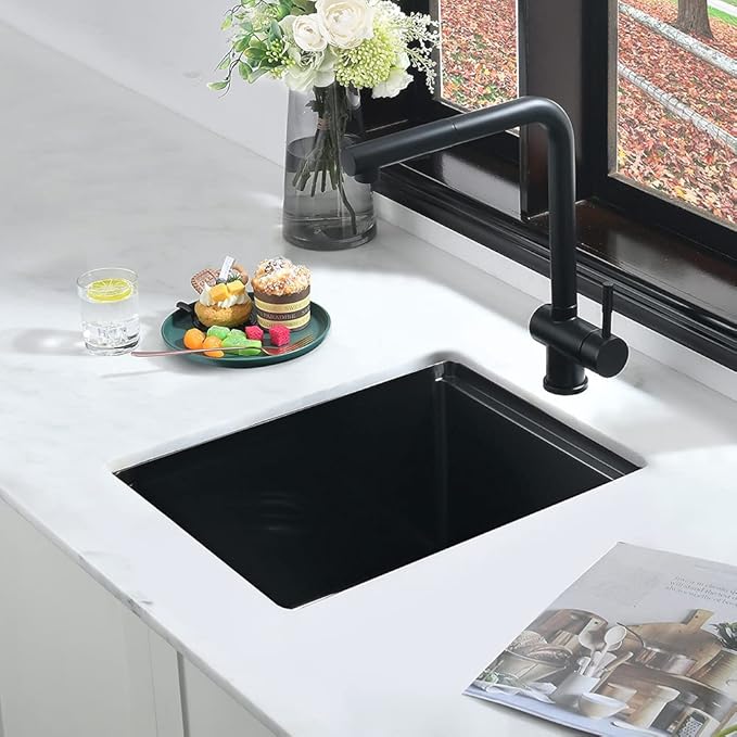 Black Bar Sink Undermount Workstation-iAnomla 17x19 Inch Black Stainless Steel Wet Bar Sinks Small Rv Kitchen Sink Undermount Workstation 16 Gauge Single Bowl Deep Outdoor Sinks with Cutting Board