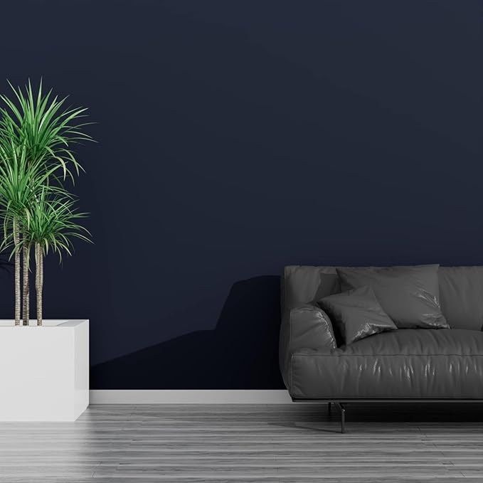Decotalk 17.7x400 Inch Navy Wallpaper Peel and Stick Dark Blue Wallpaper Removable Dark Blue Contact Paper for Cabinets, Solid Blue Wallpaper for Bedroom Solid Blue Wall Paper Self Adhesive