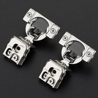Ravinte 2 Pack 1 Pair 1-3/8 inch Overlay Cabinet Hinges Kitchen Soft Close Cabinet Hinges Hidden Door Hinge for Kitchen Cabinet Hinges Stainless Steel Adjustable Hinges Satin Nickel Cabinet Hardware