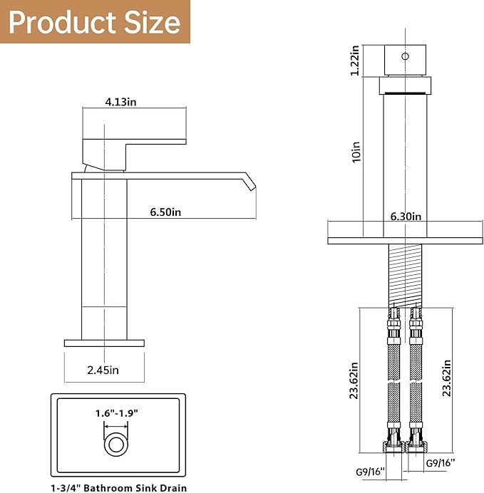 Fransiton Tall Vessel Sink Faucet Matte Black Faucet for Bathroom Sink Tall Waterfall Bathroom Faucet Single Handle 1 or 3 Hole Wash with Pop-up Drain