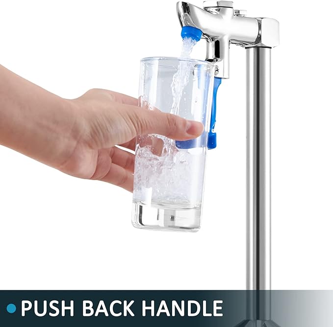 Glass Filler 10 Inches Deck Mount Faucet Glass Filling Station Water Station for Restaurants Kitchen Bar G1/2" Male with 3 Connector Adapter Brass Structure