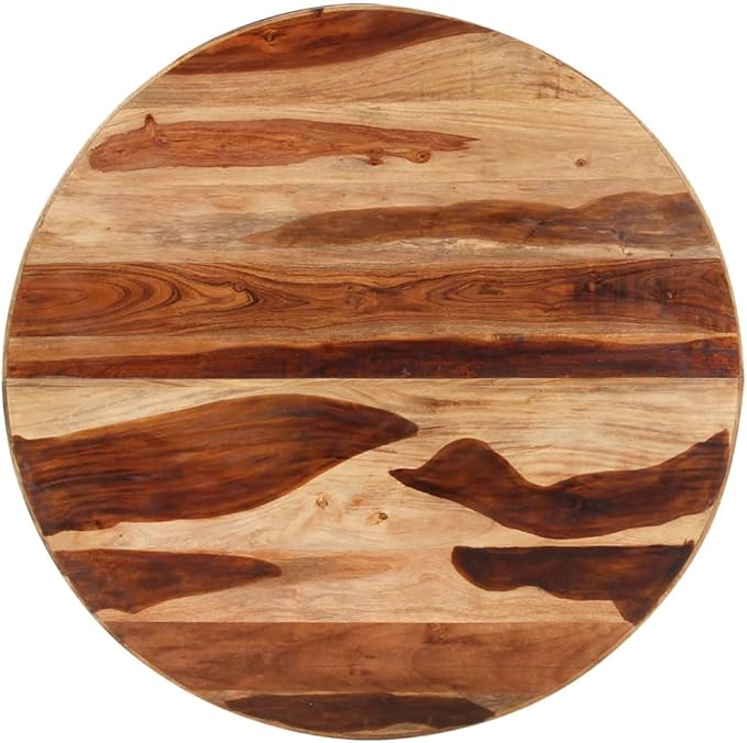 Round Dining Table, Honey Solid Acacia Wood, 39.4" Medium Brown Kitchen & Dining Room Table, Durable for 4 People, Indoor Use