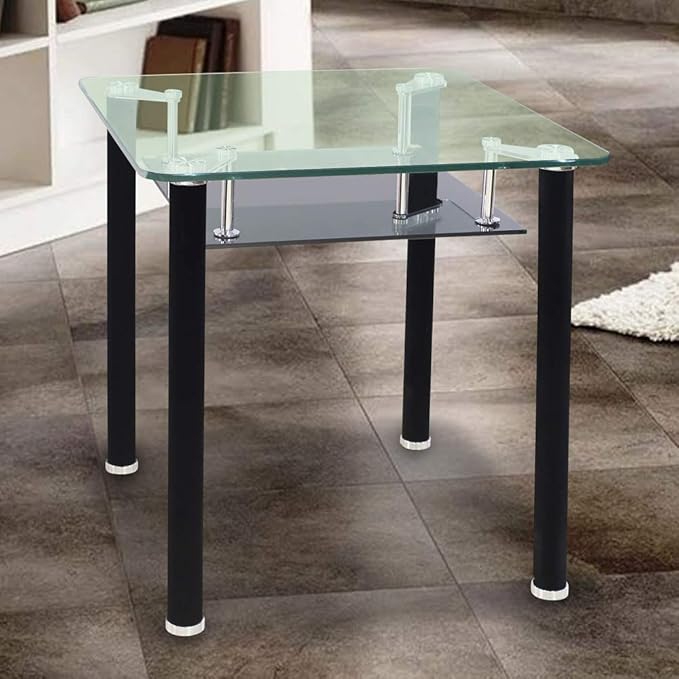 Dulles Glass 24 inch Square Glass Table Top - Tempered - 3/8" Thick Glass Surface, Safe Flat Polished, Radius Corners, Multipurpose for Dining Table, Patio, Coffee and End Table