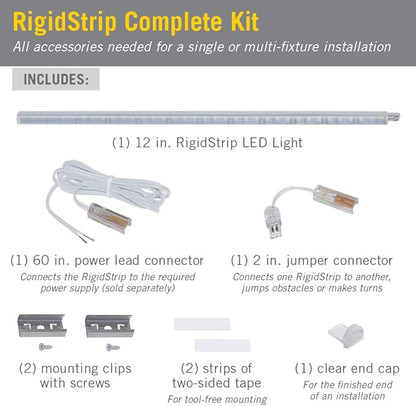 Armacost Lighting RigidStrip 12V 12" Linkable LED Strip Light Diffuser Kit 3000K 311120