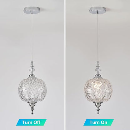 Modern Chrome Pendant Light Fixtures 8.3" Pendant Lighting for Kitchen Island Living Room Bedroom
