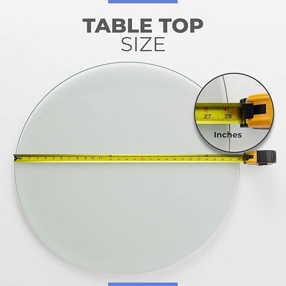 28" Inch Round Glass Table Top 1/2" Thick Tempered Beveled Edge by Fab Glass and Mirror