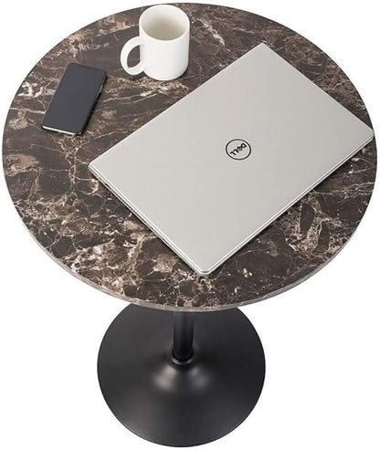 Pearington Round Bar and Pub Table with Faux Marble Top and Black Base, 1-Pack