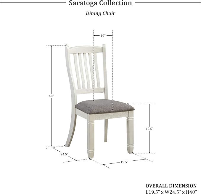 Lexicon Saratoga Dining Chair (Set of 2), Antique White