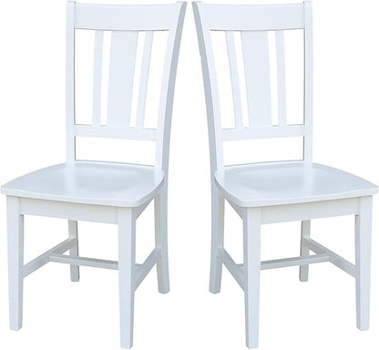International Concepts Set of Two San Remo Splatback Dining Chairs, White