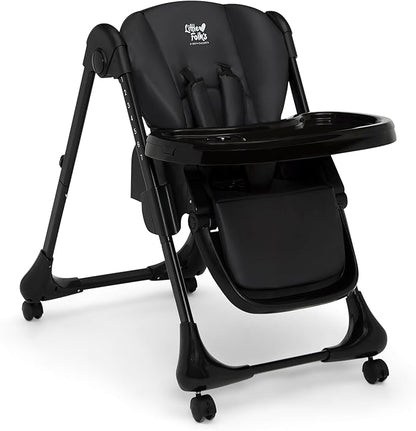 Little Folks by Delta Children 2-in-1 SlimFold High Chair for Babies and Toddlers, Black