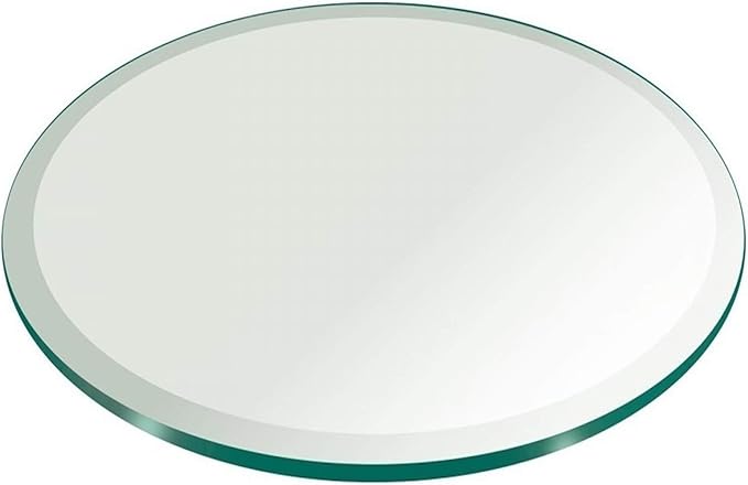 36" Inch Round Glass Table Top 3/8" Thick Tempered Beveled Edge by Fab Glass and Mirror