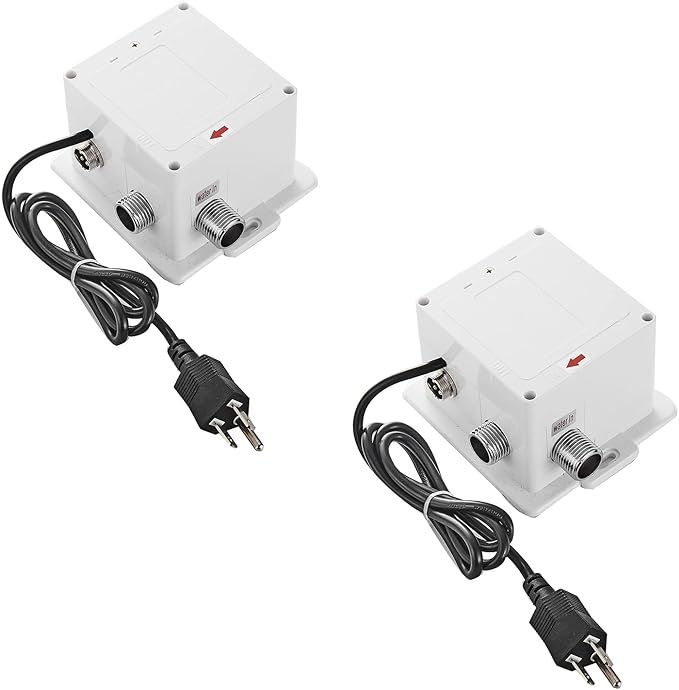 Two Automatic Sensor Control Box AC/DC Power Supply for Touchless Bathroom Sink Faucet Kitchen Eletronic Commercial Motion Activated Bath Tub Lavatory Basin Vanity Faucet Touch-Free Dual Powered