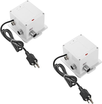 Two Automatic Sensor Control Box AC/DC Power Supply for Touchless Bathroom Sink Faucet Kitchen Eletronic Commercial Motion Activated Bath Tub Lavatory Basin Vanity Faucet Touch-Free Dual Powered