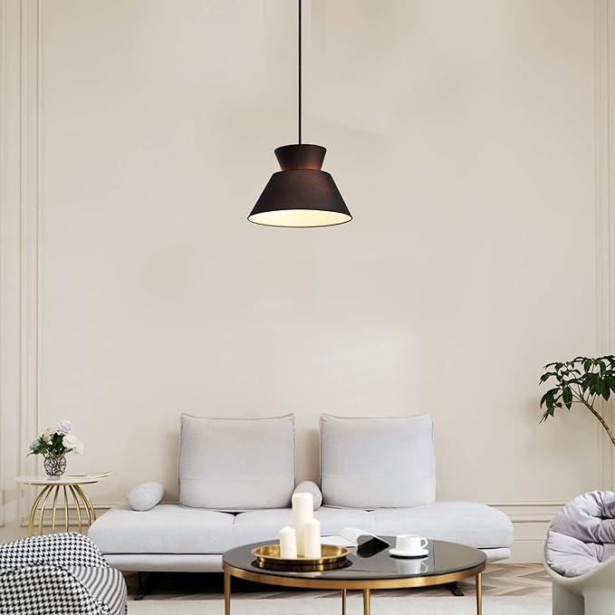 GLOBE Electric 65778 Madison 2-Light Chandelier, Black Fabric Shade, Bulb Not Included