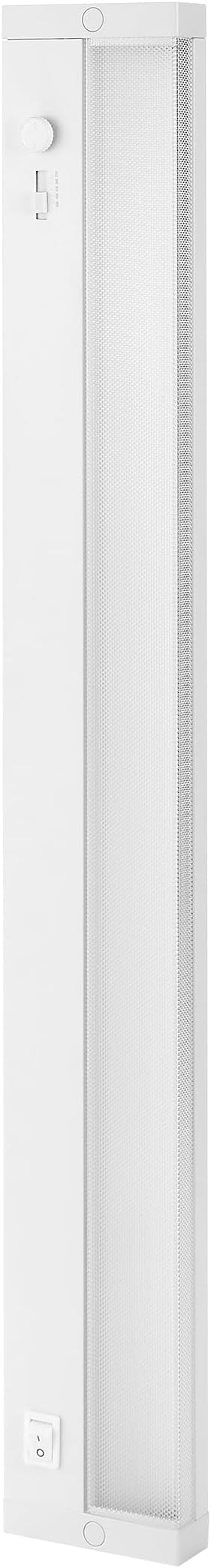 Maxxima 24 in. LED Under Cabinet Lighting, Dimmable, Linkable, Hardwired or Plug & Play, 1025 Lumens, 5 CCT 2700K/3000K/3500K/4000K/5000K, Kitchen Install, On/Off Switch, White