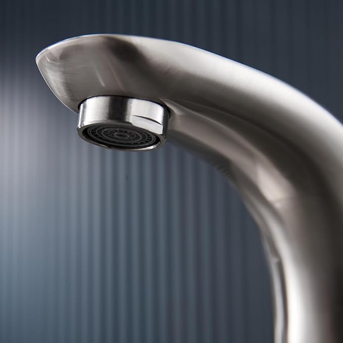 Charmingwater Touchless Bathroom Sink Faucet with Hole Cover Plate, Brushed Nickel