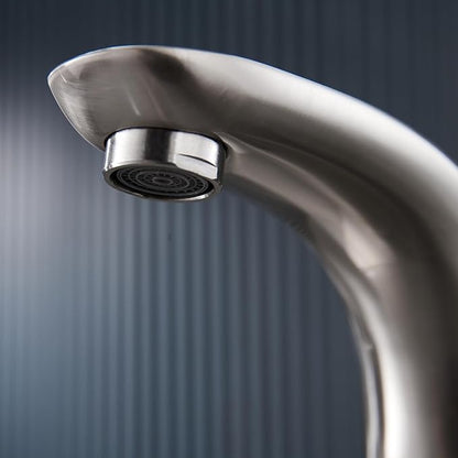 Charmingwater Touchless Bathroom Sink Faucet with Hole Cover Plate, Brushed Nickel