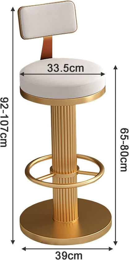 s, Adjustable Counter Height Chairs, Upholstered Chairs for Kitchen Island, Cafe, Pink,White-Sitting Height 6580cm