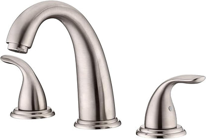 sumerain Two Handle Roman Tub Faucet Brushed Nickel with Valve, High Flow