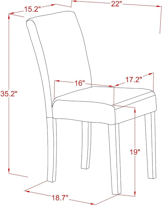 East West Furniture ABPNT35 Abbott Classic Parson Chairs - Doeskin Linen Fabric Padded Dining Chairs, Set of 2, Natural