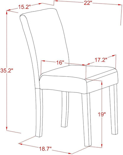 East West Furniture ABP7T47 Abbott Parson Kitchen Chairs - Light Sable Linen Fabric Padded Dining Chairs, Set of 2, Jacobean