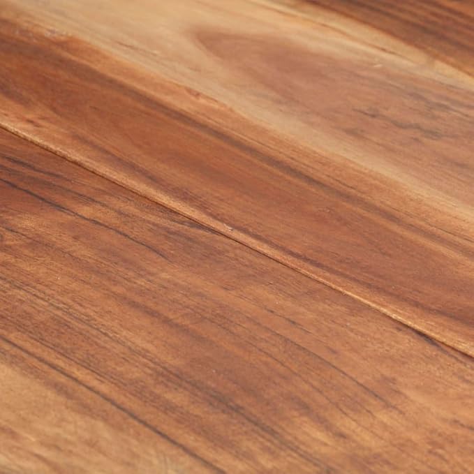 Rectangular Dining Table, Solid Acacia Wood Grain, Powder-Coated Steel Legs, 63" x 31.5" for Kitchen, Dining Room, 6 Person Capacity