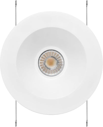 Maxxima 5 in. & 6 in. Retrofit Recessed Anti-Glare LED Downlight, 1300 Lumens, 5 Color Temperature Selectable 2700K/3000K/3500K/4000K/5000K, Dimmable, E-26 Quick Connect Adapter, 90 CRI, White Trim