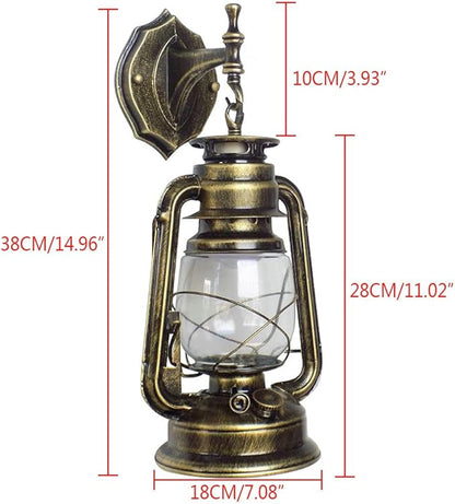 Rustic Wall Sconce Lantern Light, Western Light Fixtures, Vintage Wall Lamp, Farmhouse Wall Light Fixtures, Indoor Old Fashioned Lantern for Hallway Farmhouse Loft (Cyan Bronze, 1pc)