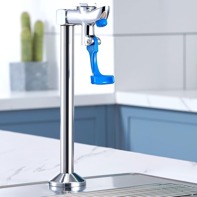 Glass Filler 14.5 Inches Deck Mount Faucet Glass Filling Station Water Station for Restaurants Kitchen Bar G1/2" Male with 3 Connector Adapter Brass Structure