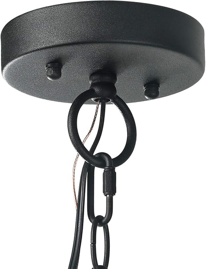 LOG BARN Outdoor Pendant Lights, Porch Fixture in Painted Black Metal with Clear Bubbled Glass Globe, Hanging Lantern Lamp for Gazebo, Entry, Yard