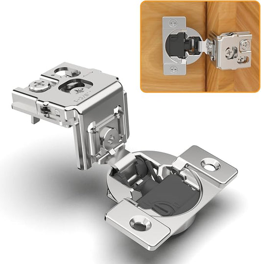 Chibery 30 Pack 1-3/8" Overlay 4D Soft Close Concealed Hinges for Face Frame Door, Adjustable Closing Speed, Smooth Slow Self Close Hinges, Satin Nickel, 105° Open Angle Stainless Steel Cabinet Hinges