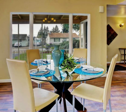 Fab Glass and Mirror 48" Round 1/2" Inch Thick Tempered Ogee Edge Polish Glass Table Top, Clear