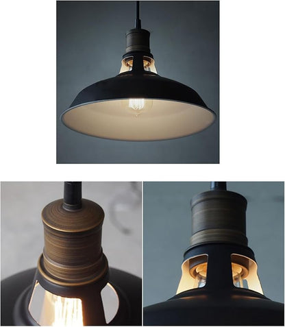 CLAXY Farmhouse Barn Pendant Light Black 1-Light Hardwired Hanging Light Fixture for Kitchen Dining Loft Restaurant Bar