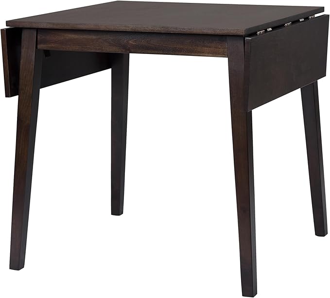Ball & Cast 5-Piece Farmhouse Drop Leaf Folding Dining Table with Chairs, 29.57"~45.67" Extendable Table w/4pcs Backrest Dining-Chair, Foldable Kitchen Breakfast Set for 4,Space Saving,Espresso