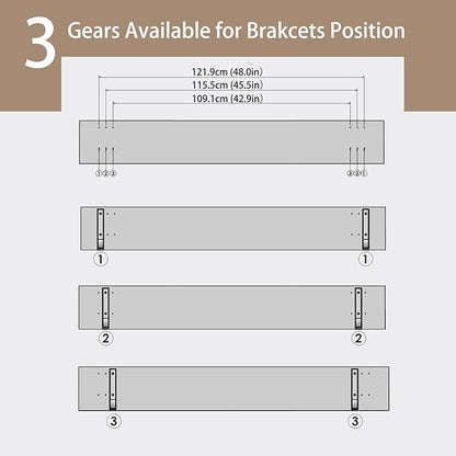 DINZI LVJ Long Wall Shelves, 55.1Inch Floating Shelves Wall Mounted, Extra Large Floating Storage Ledges with Sturdy Metal Brackets, Set of 2, for Living Room, Bathroom, Entryway, Kitchen, Espresso