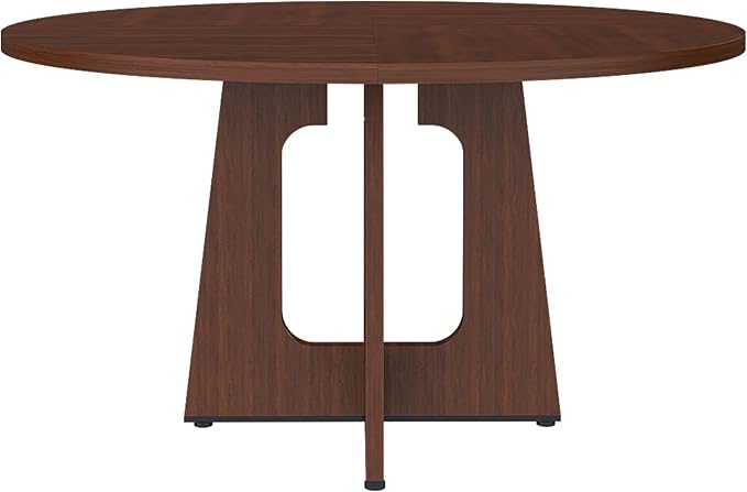 47" Farmhouse Dining Table, Kitchen Table with Stable Structure, Dinner Tables with Simple Assembly for Home Gatherings & Daily Dining, Walnut