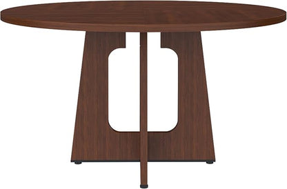 47" Farmhouse Dining Table, Kitchen Table with Stable Structure, Dinner Tables with Simple Assembly for Home Gatherings & Daily Dining, Walnut