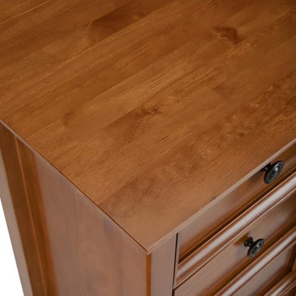 SIMPLIHOME Amherst 37-inch Wide Solid Wood Transitional-Style Storage Cabinet in Light Golden Brown, Cabinet with 4 Drawers and Adjustable Shelves for Living Room or Entryway