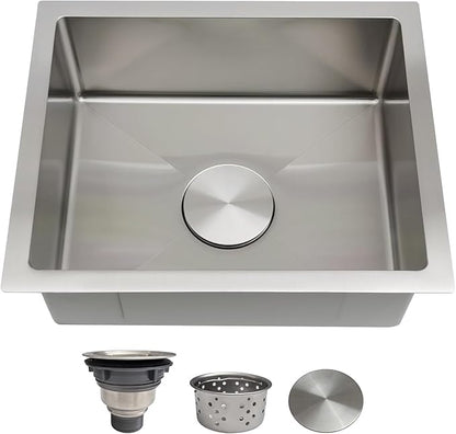 15x18 Inch Bar Sink Undermount – Delironexu 18 Gauge Stainless Steel Small Kitchen Sink, 15"x18"x7" Small Bar Sinks, Single Bowl Wet bar sink with Brushed Finish for Outdoor, RV, and Prep Use